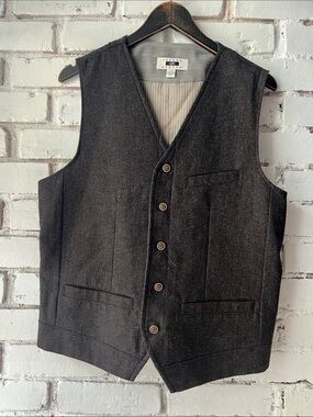 Joseph Abboud Dark brown grey Wool-Blend Vest